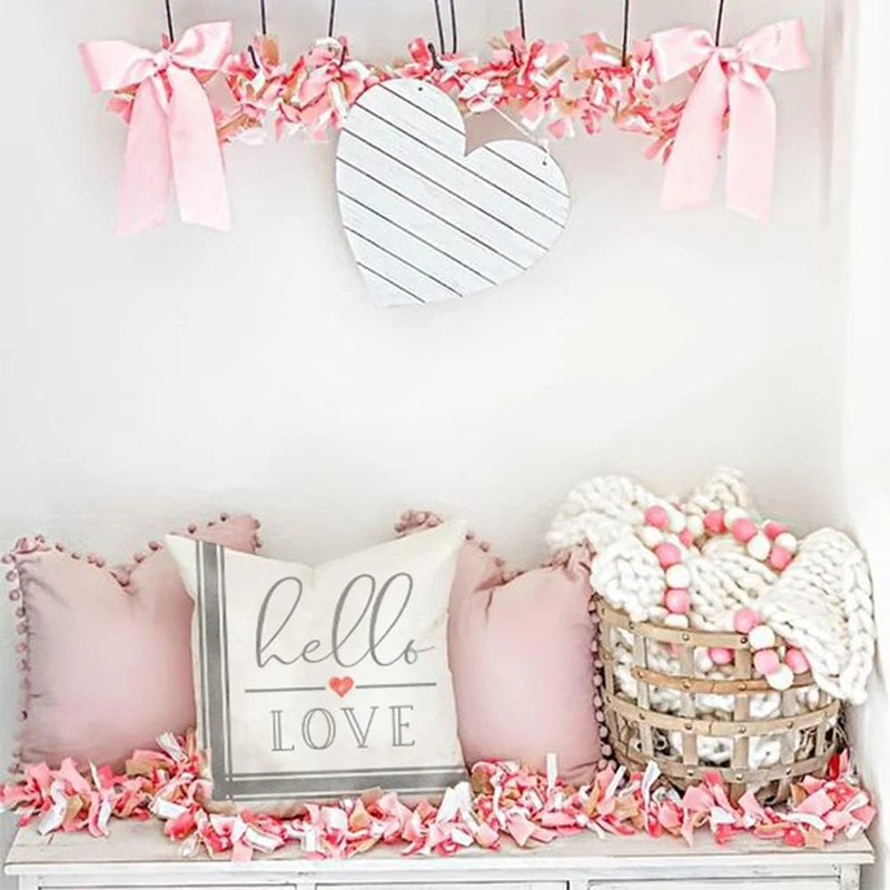 

4 Valentine's Day Heart-Shaped Pillowcases, Perfect for Home Decorating (Sofa, Living Room, Bedroom)