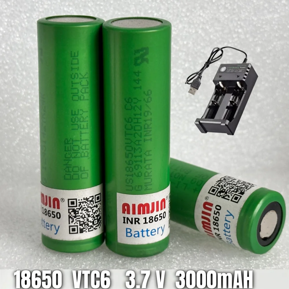 New 18650 3.7V 3000mAH Rechargeable for Sony 18650 VTC6 3.7V 3000mAH Lithium Battery Power Tool Flashlight