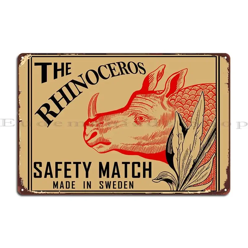 The Rhinoceros Metal Plaque Poster Design Retro Create Plates Cinema Tin Sign Poster