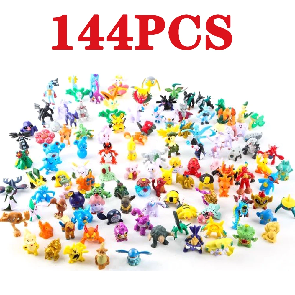 144 Stijl Pokemon Figuur Speelgoed Anime Pikachu Action Figure Model Sierdecoratie Verzamel Speelgoed Voor Kinderen Kerstcadeau