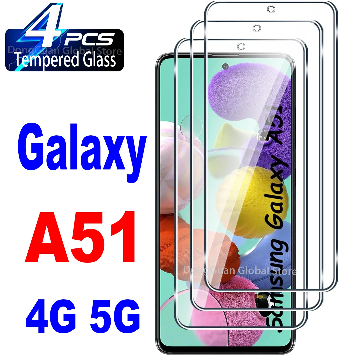 

6.5" Tempered Glass For Samsung Galaxy A51 Screen Protector Glass Film