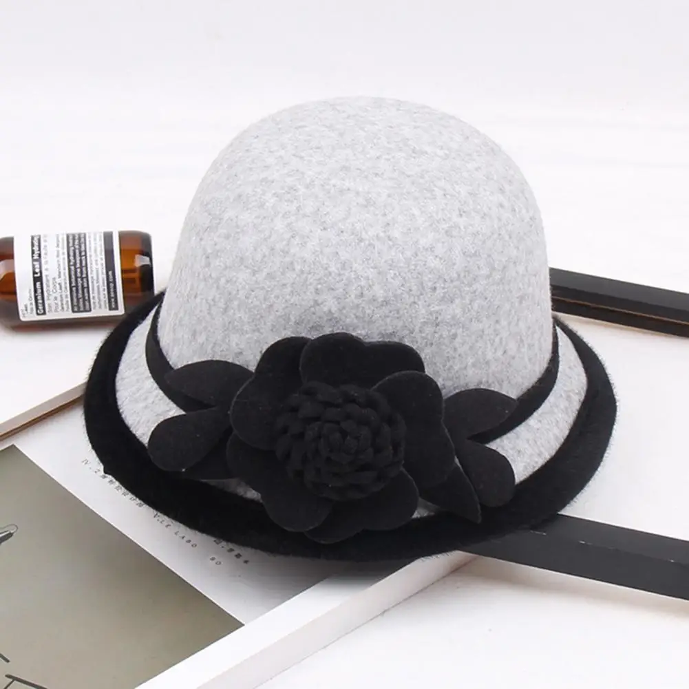 French Women Hat Bowknot Ribbon Wool Jazz Felt Hats For Ladies Winter Autumn Chapel Elegant Dress Hat Banquet Bowler