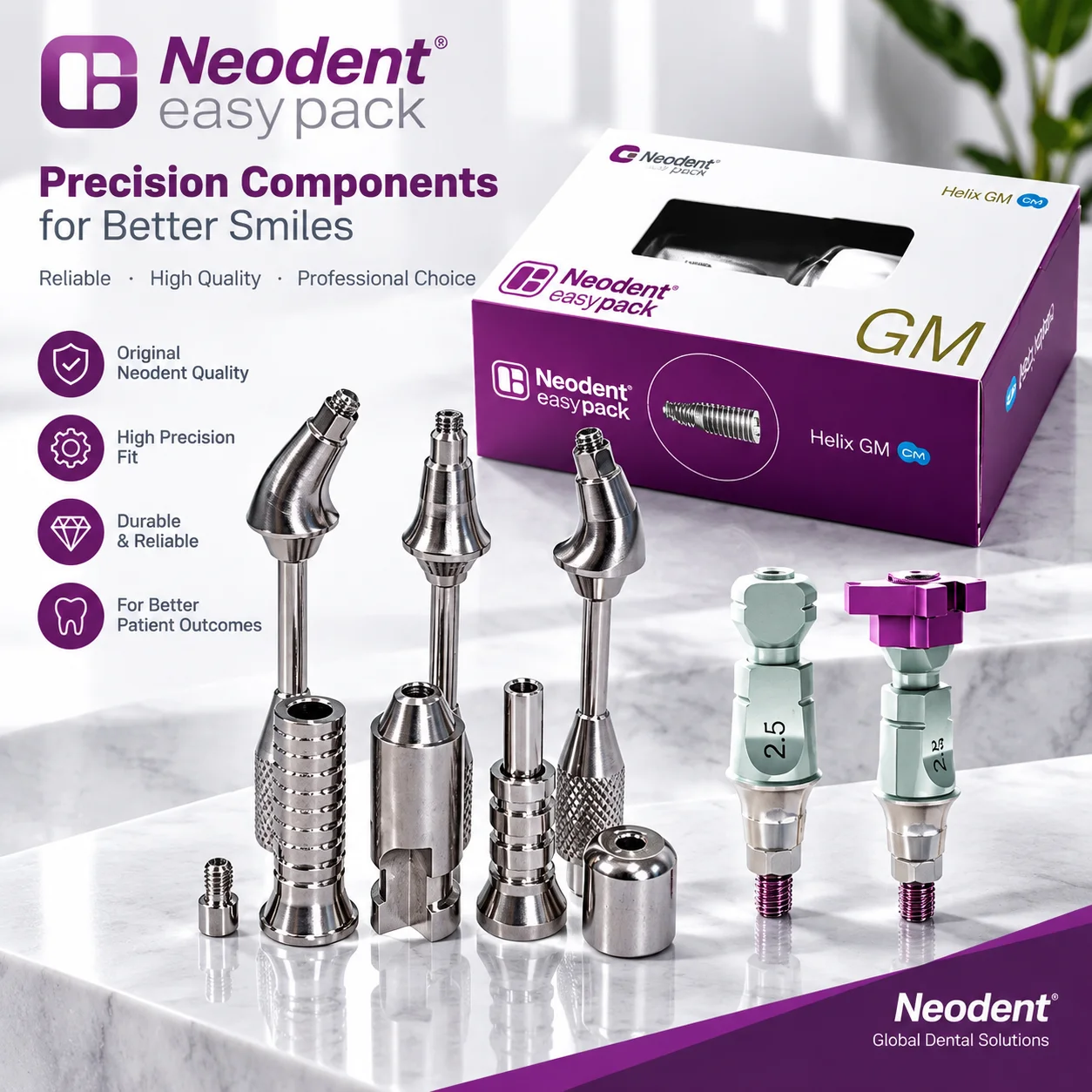 eodent Grand Morse GM MUA Titanium Multi Unit Abutment, Straight & 17° 30° Angled Dental Implant Abutment