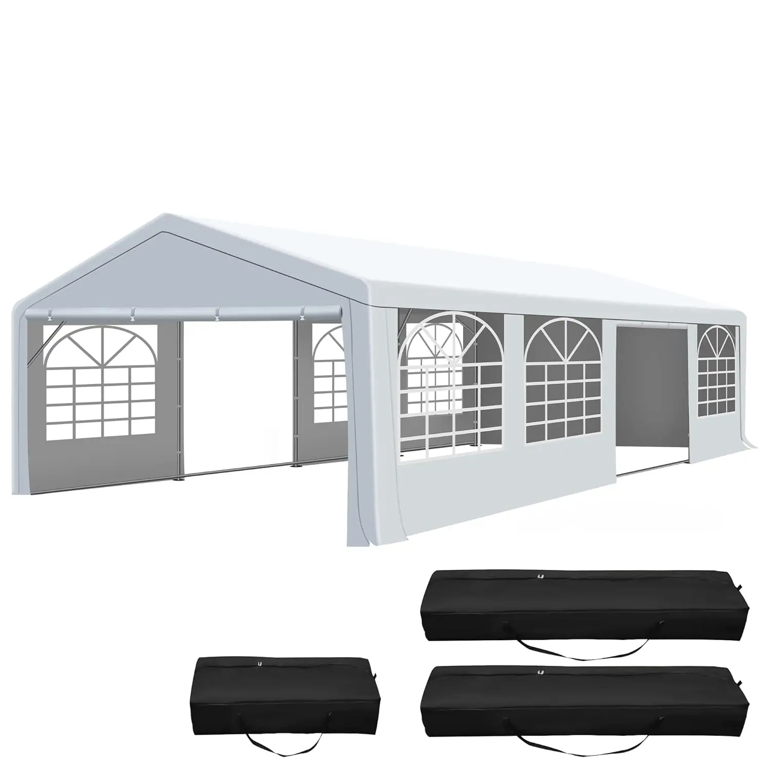 

20'x30' Outdoor Party Tent, Heavy Duty Patio Event Tent Gazebo Canopy with 4 Sandbags & 2 Storage Bags, Perfect for, Custom
