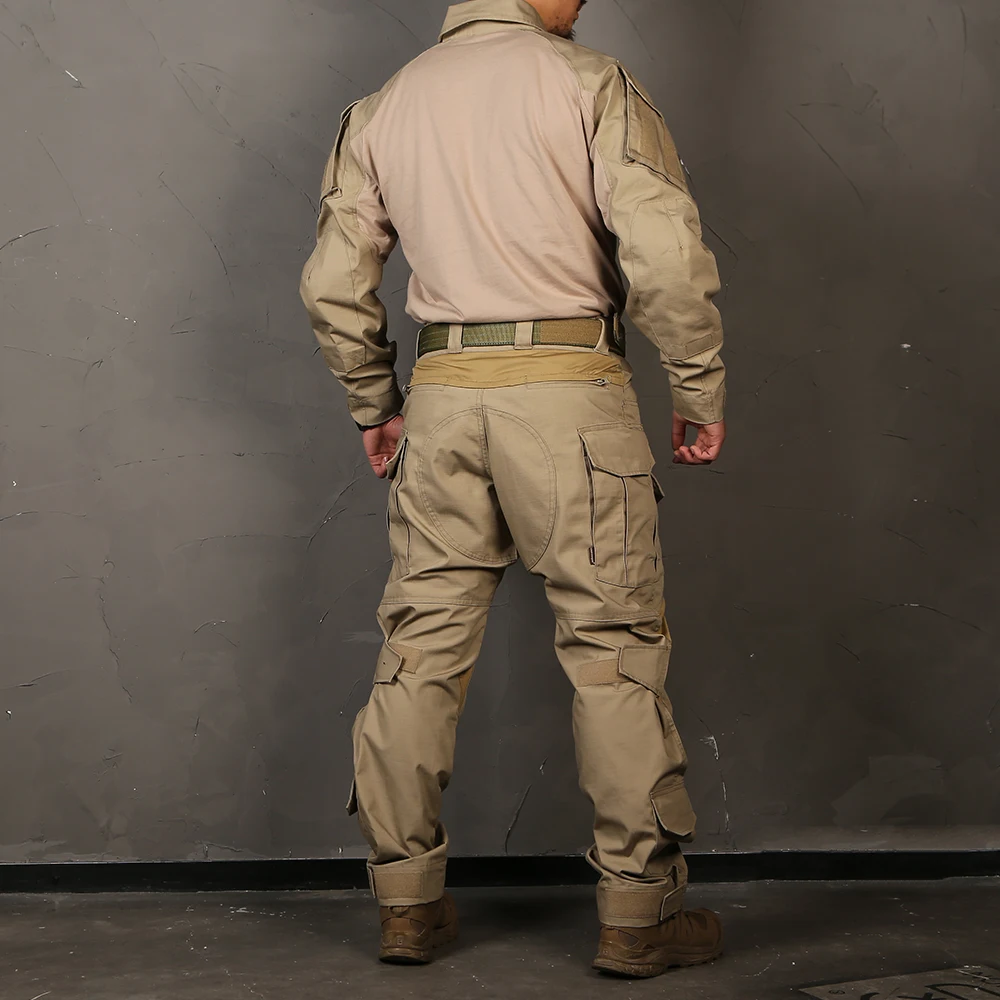 

Emersongear G3 Combat Uniform Sets Tactical Training Suits Mens Shirt Pant Tops Duty Cargo Trousers Camping Hunting KH