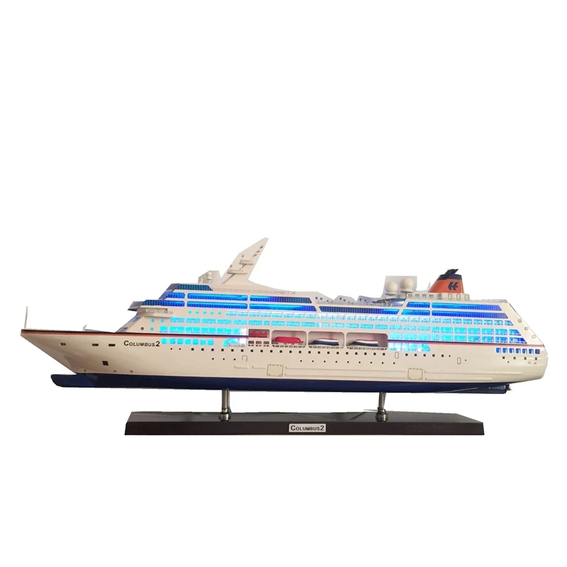 Large Luxury Cruise Ship Model with Light Ship Decoration Decoration Columbus Ship Model Office Gift Decoration