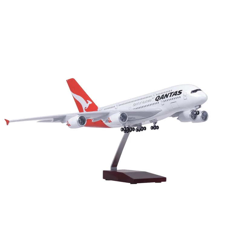 Diecast Resin Airplane A380 B747 B737 B787 Qantas Airways Model With LED & Stand Display for Adults Toys Gift