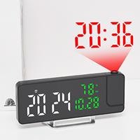 Projection Clock 270 Rotatable Projector LED Display Digital Alarm Clocks with Temperature & Humidity Display for Kids Adults