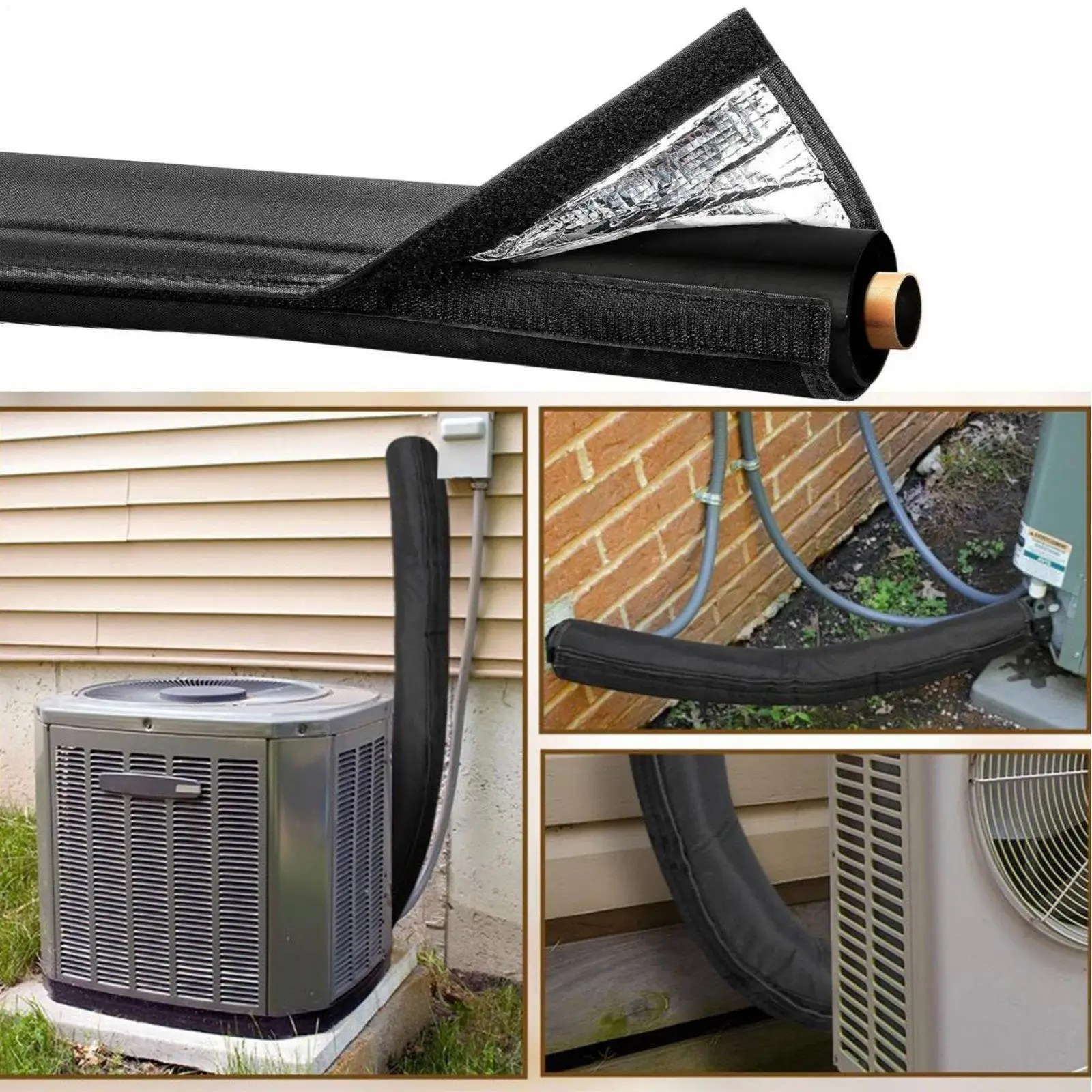Industrial Tube Outdoor Pipe Insulation Sleeve Universal Fit Thermal Efficiency Protector for Heating Cooling Line Set Cover