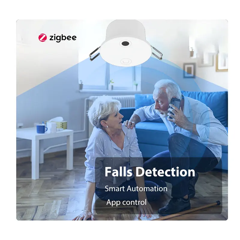 

Потолочный радарный датчик присутствия человека 60G Zigbee Tuya для обнаружения пазов миллиметровой волны с управлением через приложение