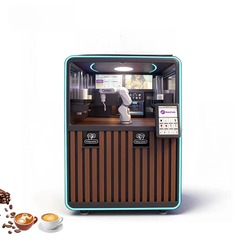 FOODLINE One Stop Custom Coffee Vending Kiosk Self Clean Function Fresh Ground Coffee Unattended Retail Machine