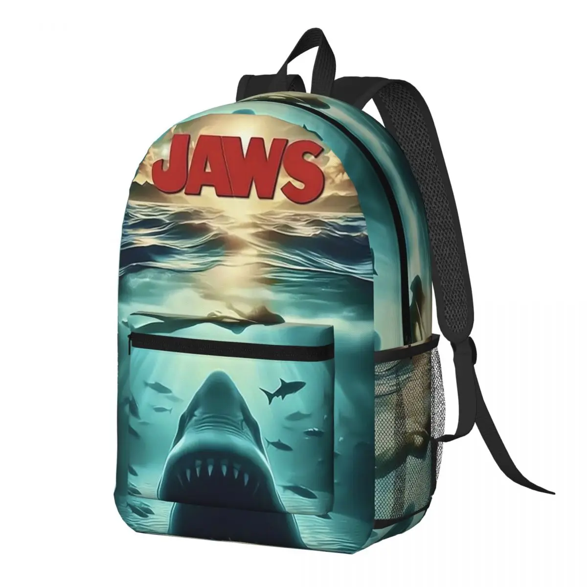 

Jaws Horror Movie Backpack Daypack Large Capacity Children BookBag School Bag Shoulder Bags for Men Women