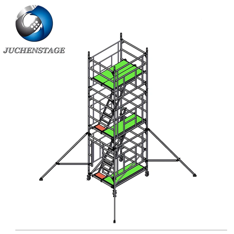 Aangepaste 2m aluminium mobiele steigertoren stekladder