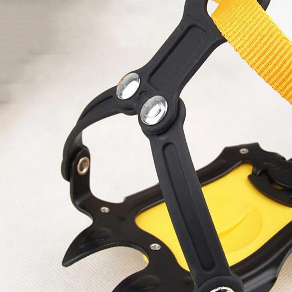 2pcs 10-Toothed Anti-Slip Ice Crampons Climbing Shoe Cover Portable Adjustable Cold Resistant Traction For Hiking Snow Trekking