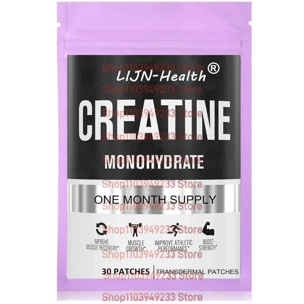 Creatine Monohydrate Transdermal Patches for Muscle Growth, Increased Strength, Enhanced Energy Output 30 Patches