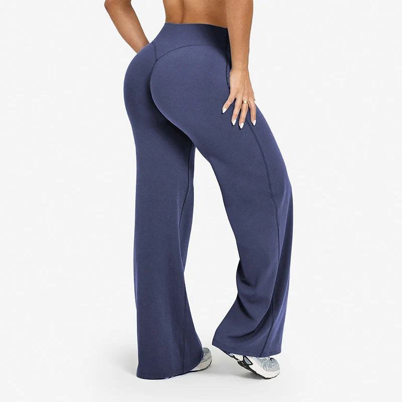 Spring Autumn Loose Fit Wide Leg Leggings Women High Stretch Quick Drying Sports Trousers Woman Butt Lifting Pilates Yoga Pants