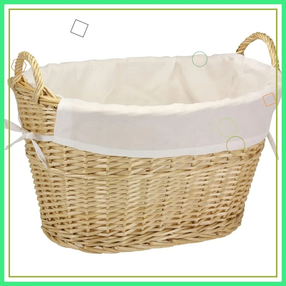 

Handwoven Willow Laundry Basket with Removable Liner, Durable Storage for Home and Bathroom Essentials