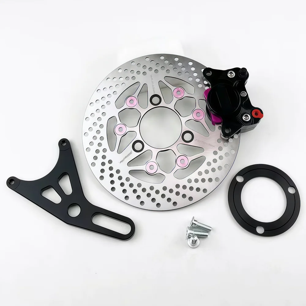220mm Motorcycle Brake Kit Disc Rotor Caliper Bracket Master Cylinder for Scooter ATV  Front Rear Braking System Conversion