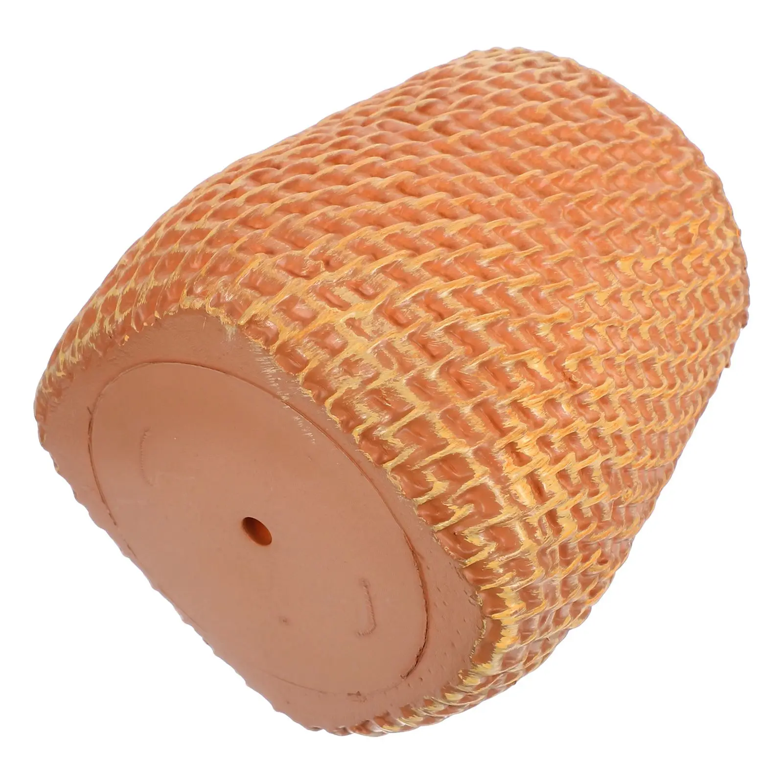 Simulated Rattan Pen Holder Flower Vase Desktop Storage Bins Makeup Brush Cup Faux Rattan Basket Vinyl Plastic Container