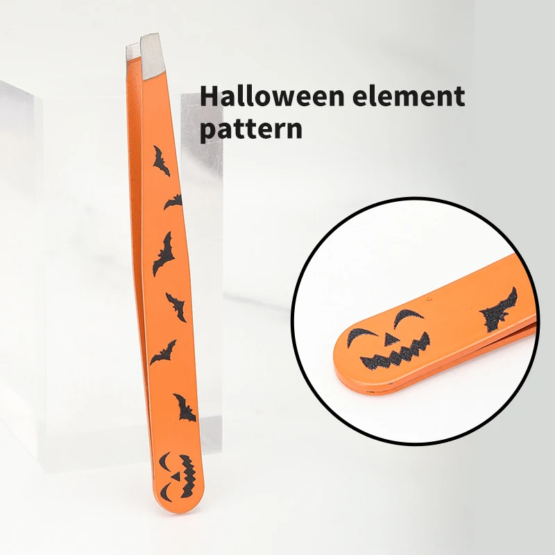 Halloween Wenkbrauw Pincet Roestvrij Staal Slant Tip Trimmer Professionele Baard Wimper Brow Gezicht Ontharing Make-up Tool