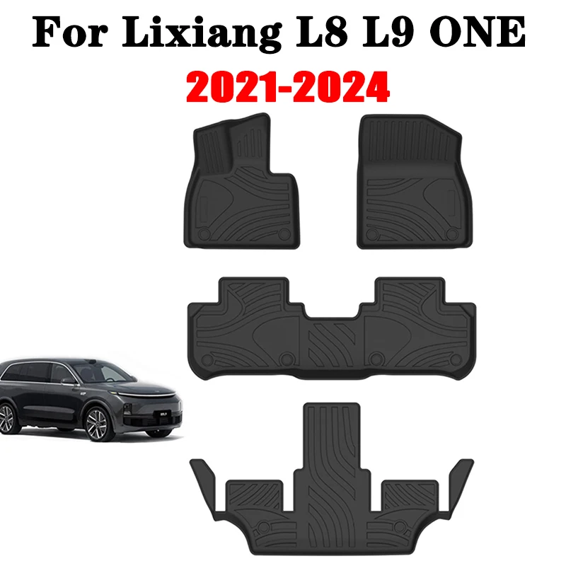 Car Waterproof Non-slip Floor Mat For Lixiang L9 L8 ONE TPE Modified Accessories Fully Surrounded Special Foot Pad 2021-2024