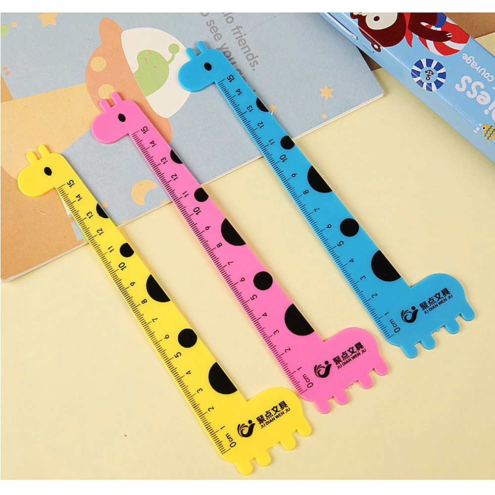 1/2/3PCS Creative Practical Children's Stationery Random Color Shape Cute Animal 15CM Scale Ruler