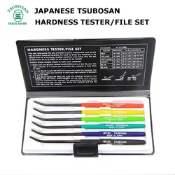 Juego de manijas de archivo de acero, herramientas de molienda, probador de dureza de mano TSUBOSAN Premium japonés, fácil portabilidad, 6 piezas por juego