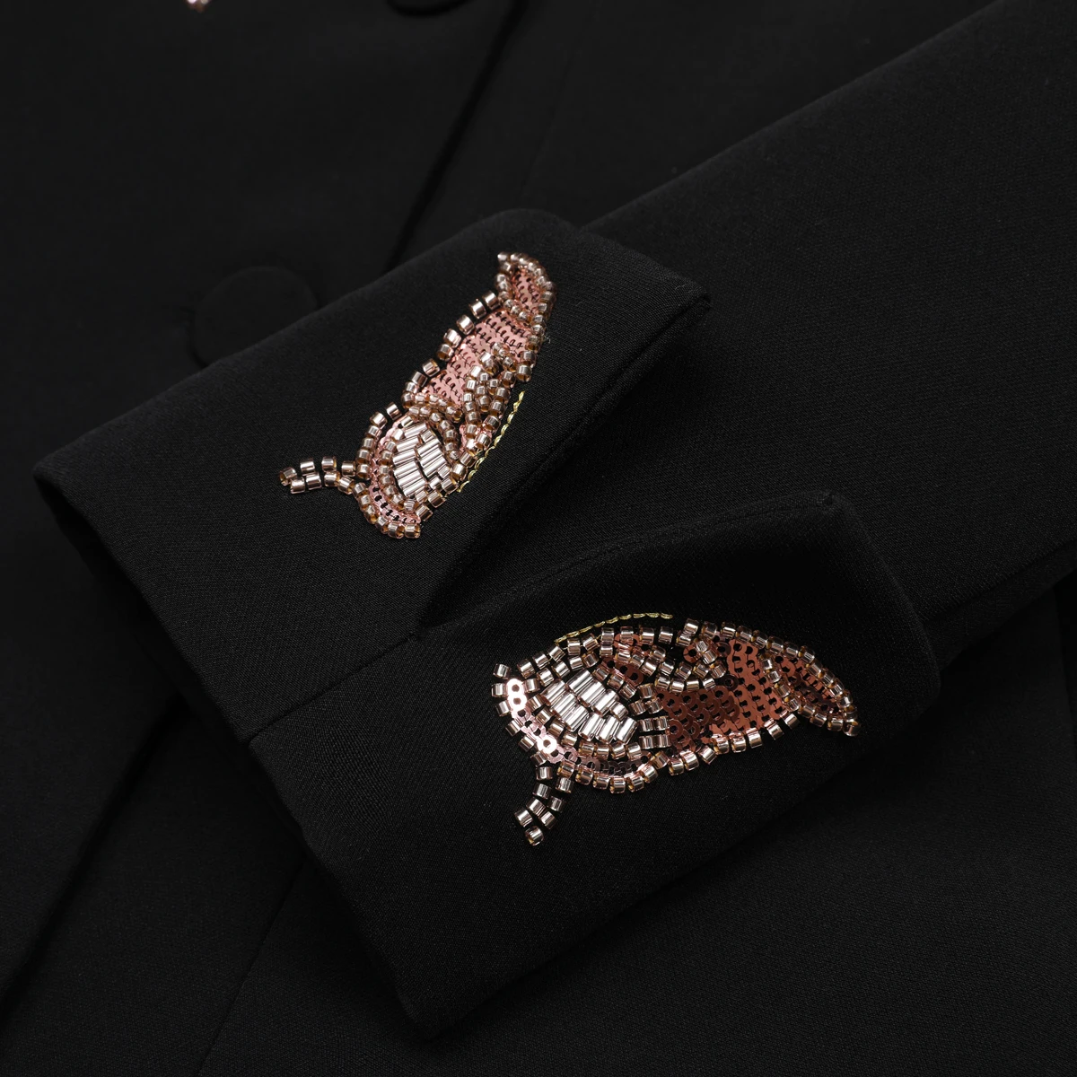 25309 alta qualidade primavera outono novo embelezado bordado borboleta blazer jaqueta + semi-saia conjunto de duas peças feminino