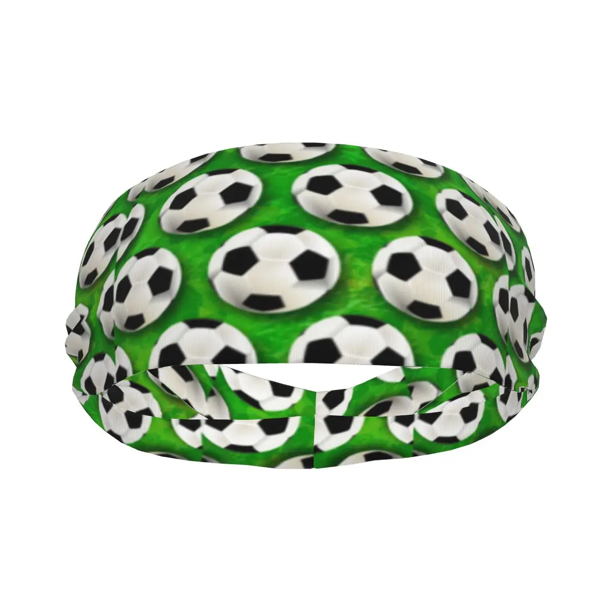 Sports Headband Portable Hair Band Soccer Ball Green Background Hair Wrap Brace Cycling Running Exercising Sweatband