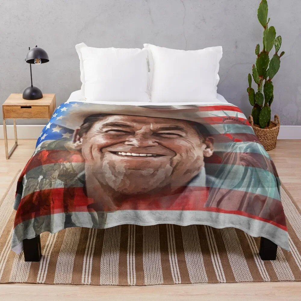 Ronald Reagan Throw Blanket Cute Furry Furrys Soft Blankets