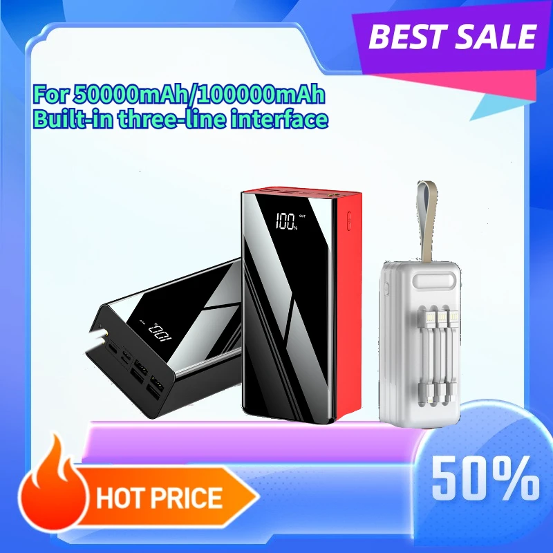 

High quality and large capacity for 50,000mAh 100,000mAh High-Capacity mirror surface Power Bank with 2A Fast Charging