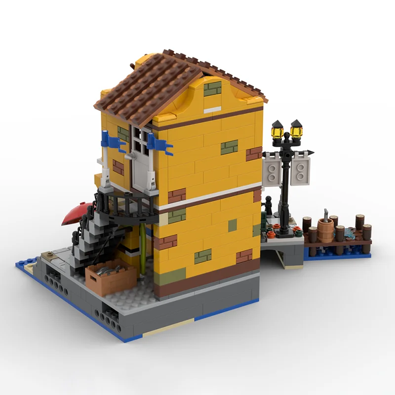 وحدات بناء المدينة نموذج Moc قوالب بناء وحدات الدهون كراب ريستو التكنولوجيا كتل عيد الميلاد لتقوم بها بنفسك لعبة هدايا البناء