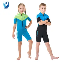 Traje de neopreno para niños de 3MM, manga corta de neopreno con cremallera frontal, traje de surf térmico cálido para niñas, traje de baño para esnórquel