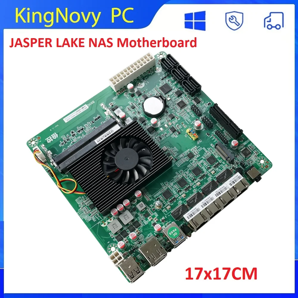 Topton NAS Motherboards Intel Celeron N5105 N5100 JASPER LAKE 6*SATA3.0 4*2.5G Nics 1*PCIe 17x17CM Mainboard Soft Routing 2*DDR4