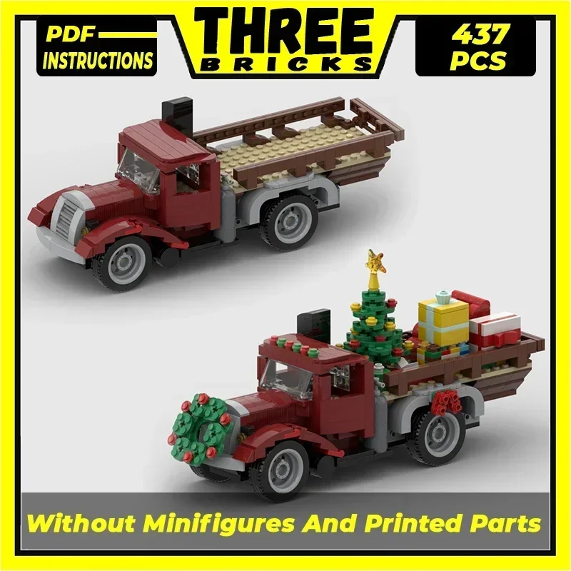 

City Vehicle Model Moc Building Bricks Old City Truck Christmas Truck Technology Blocks Gifts Christmas Toys DIY Sets Assembly