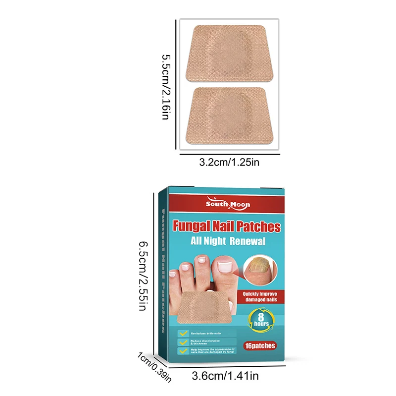 Unha Fungal Tratamento Patch, Anti Correção Fungosa Adesivos, Ingrown Toenail Care, Paroníquia Anti Infecção Reparação, 16Pcs