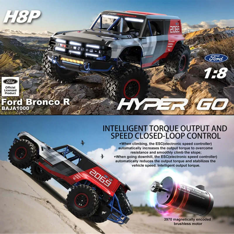 

2025 New MJX Hyper Go upgraded H8P 1/8 scale ALLROCK Defender 4WD brushless RC all-terrain climbing car Rock Crawler 4x4 Drive