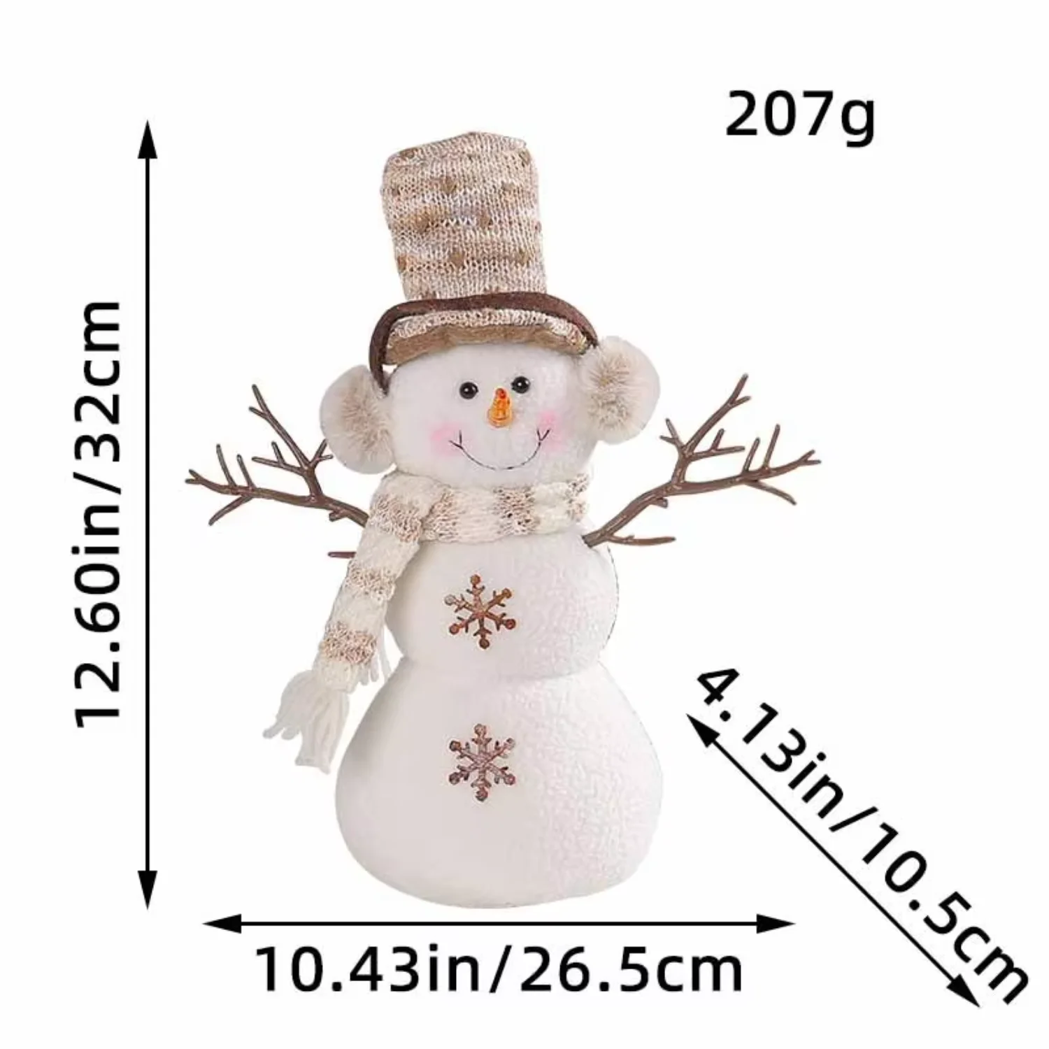 Christmas Decorations Plush Toy Stuffed Snowman Christmas Figurine Ornaments