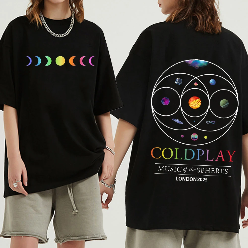 Cold-play London Tour 2025 T-shirt Harajuku O-neck Casual Shirt Gift
