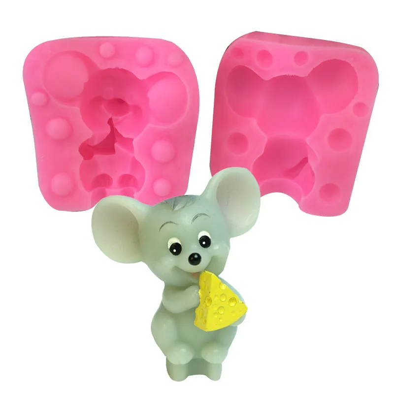 3D Cheese Mouse Modeling Silicone Mold Hand-fondant Mu Si Cake Mold Chocolate Baking Tool Drops Glue Ornaments