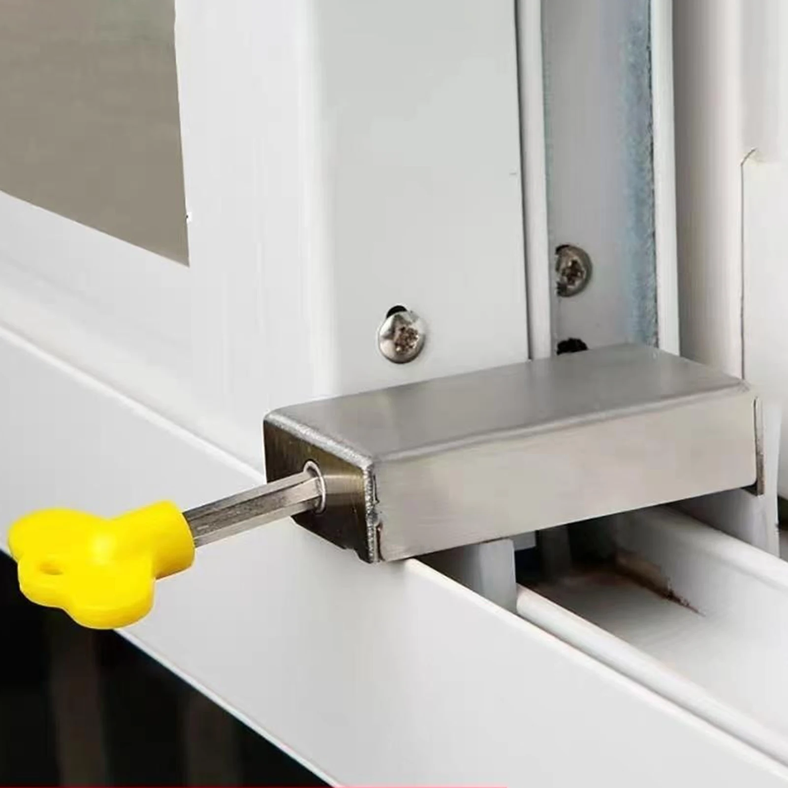 Safety Sliding Window Door Lock Anti-theft Latch No-punch Sliding Door Locks Suitable for Door Drawers