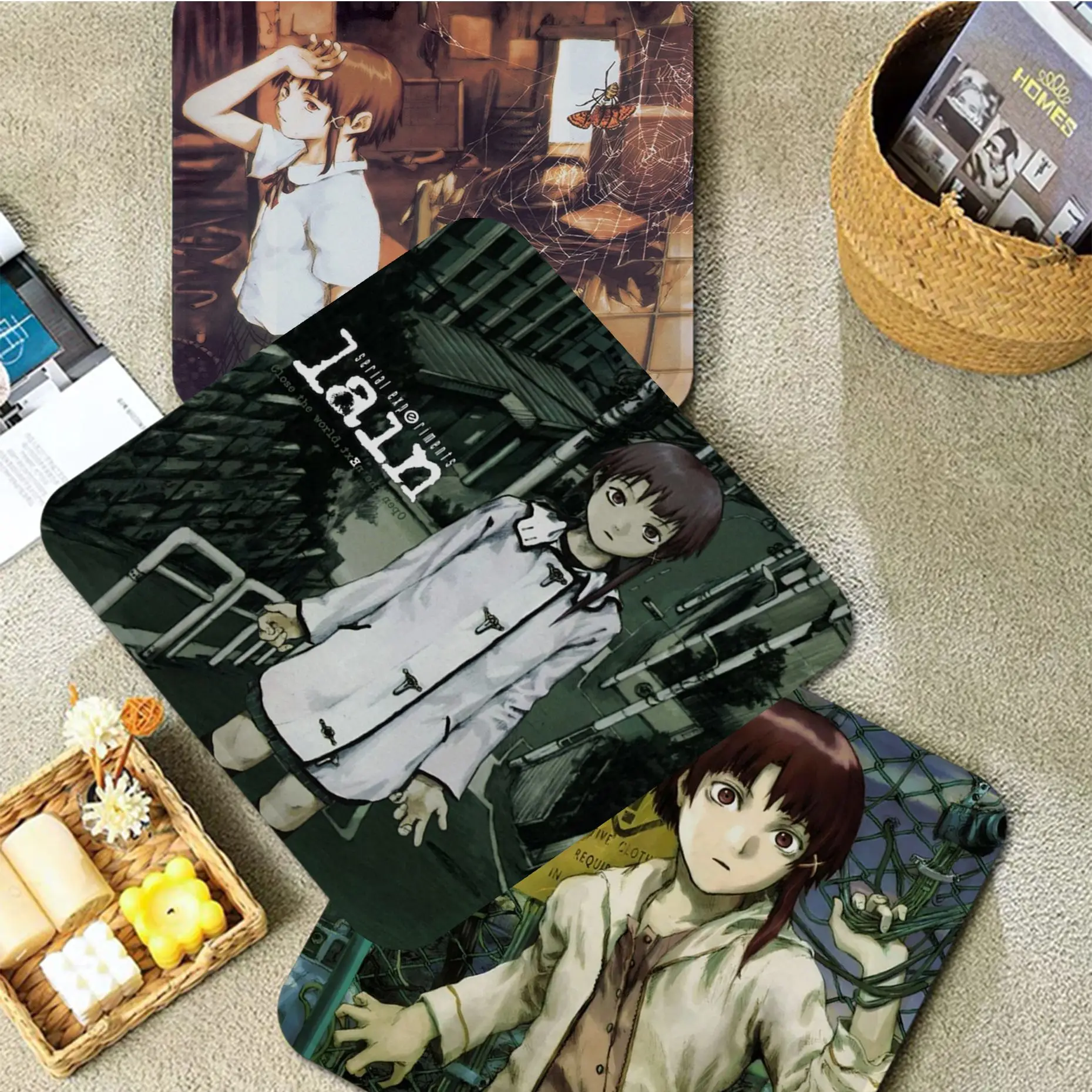 

Serial Experiments Lain Anime Cushion Mat Simplicity Multi-Color Dining Chair Cushion Circular Office Outdoor Garden Cushions