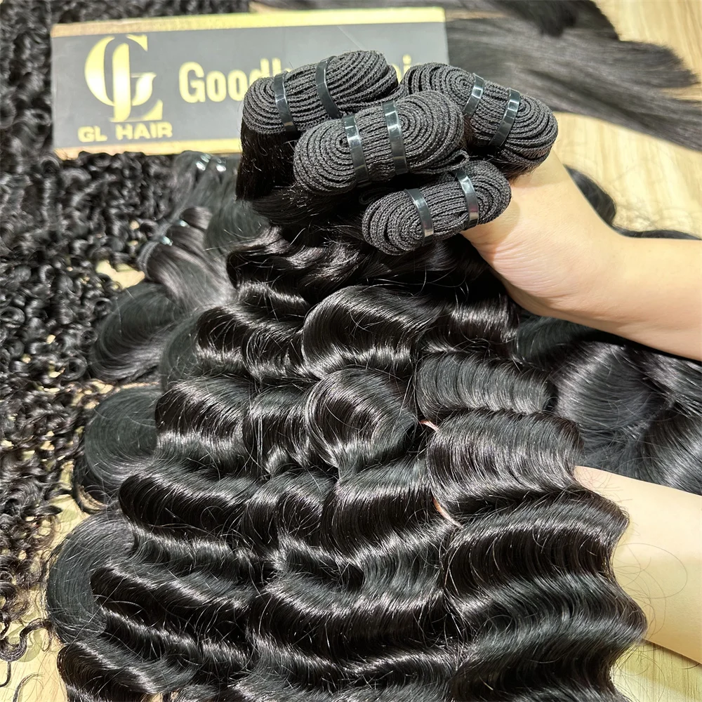 Burmese Curly Double Drawn Human Hair Weft Bundles YMS 3A3B Curly Cambodian Wave Hair Extension Full Head Wholesale 3pcs 4pcs