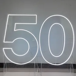 Custom Numbers Neon Signs 0-9 Large Size for Anniversary Event Decor Wedding Numbers Neon Lights Dimmable Led Neon Number Signs