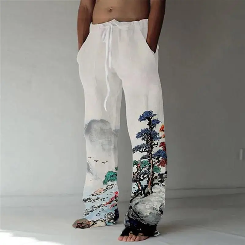 2026 Sommer Herren Vintage Blumenmuster 3D-Druck Weite Hosen, Hawaii-Stil Lässige Lockere Strand- und Urlaubshosen – Detail 6
