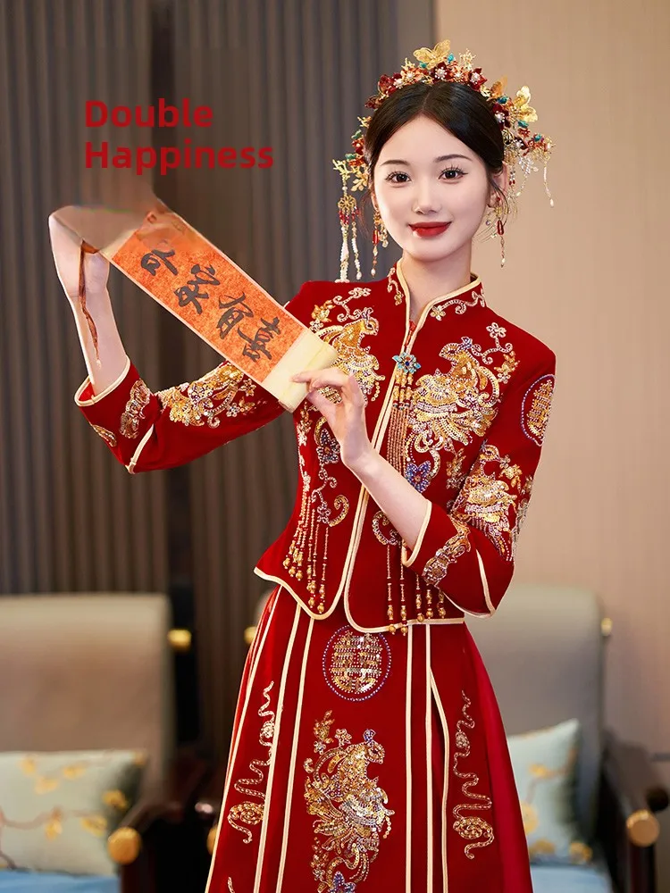 

2026 New Wedding Dr Traditional Chinese Sle Bridesmaid Outfit Small Size Large Size Ceremony Dr Marriage Dr