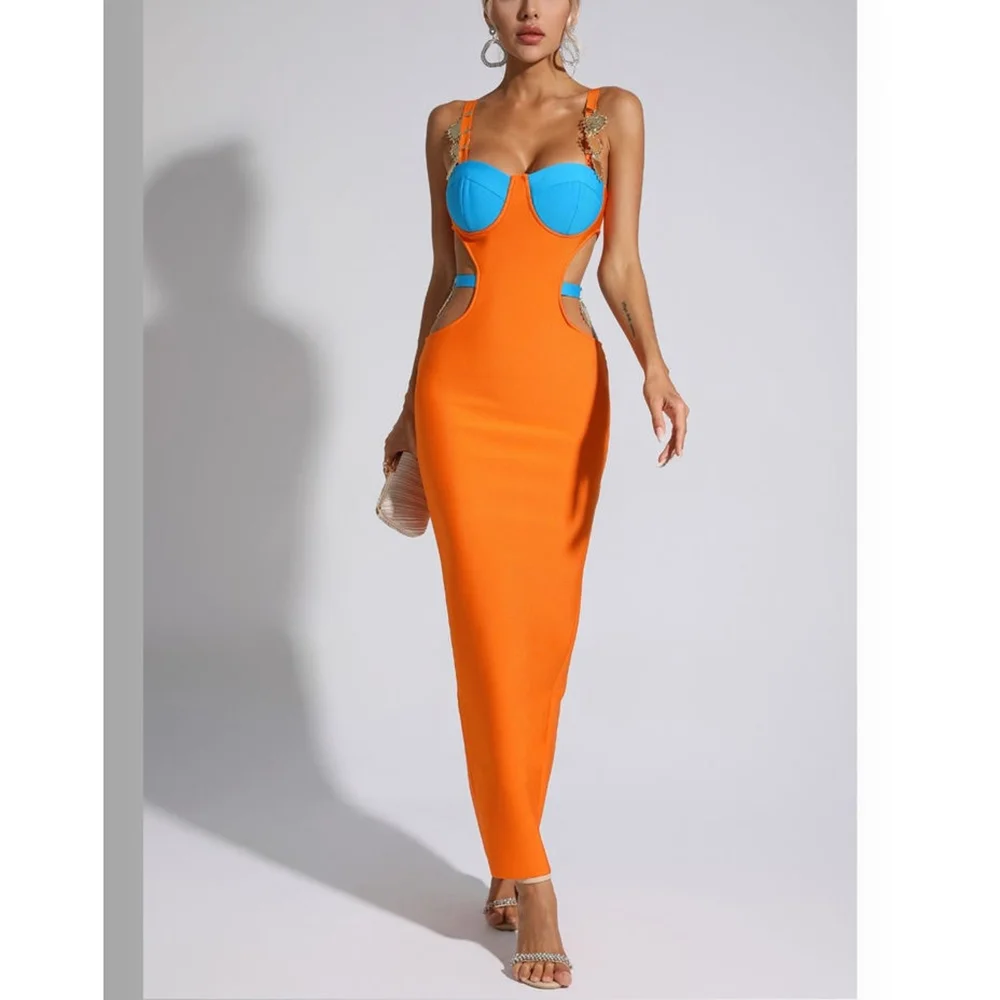 

Spaghetti Strap Sleeveless Slim Fit Evening Dress Chic Mermaid Floor Length Custom Made Women Banquet Gowns