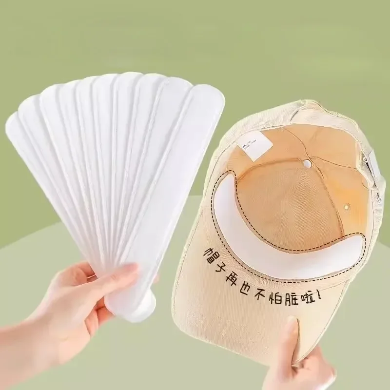 40 pz Cappello Assorbitore di Sudore Adesivi Donna Uomo Cotone Anti-sporco Cintura Sportiva Cap Rim Invisibile Nastro Bianco Cappello Riduttore di Dimensioni Fodera Pad
