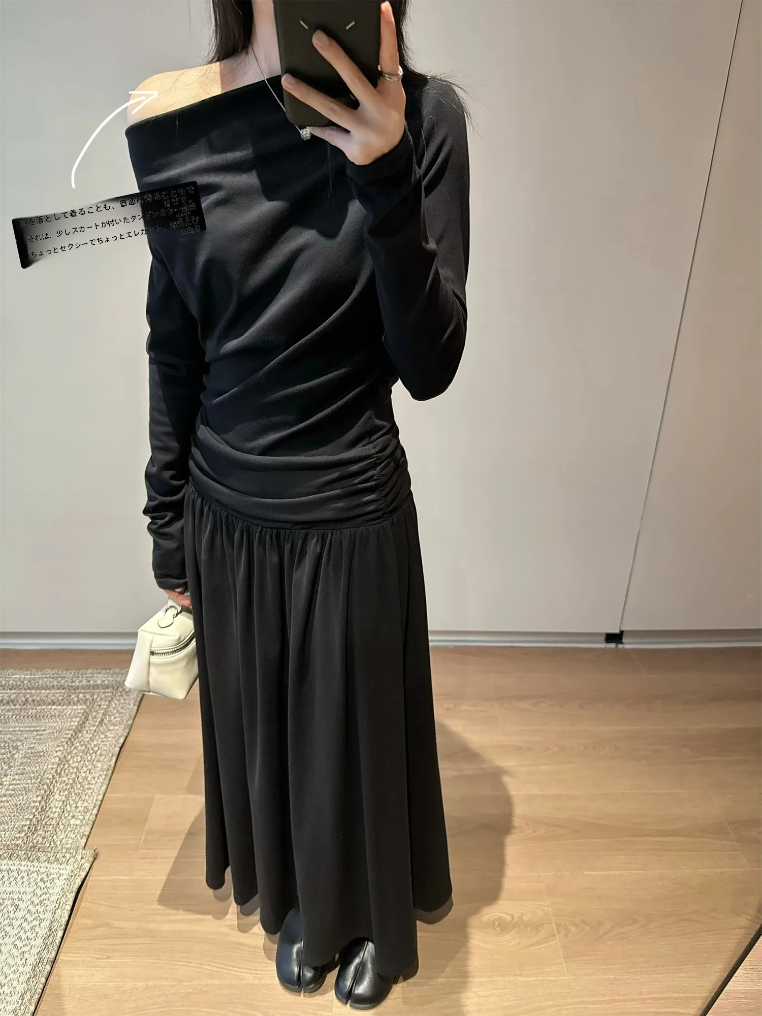 

Awencoat Long Sve Gored Dr Women Spring 2026 Casual Sle Gathered Waist Lyrical Fibre Cotton Spandex Blend Dr