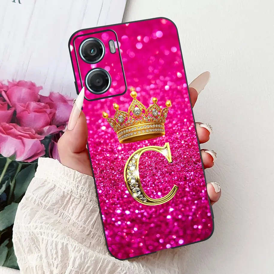 

Для Motorola Moto G06 Чехол Moto G06 Power Задняя крышка Симпатичные начальные буквы Корона Мягкий силиконовый бампер Для Moto G05 G04 G04S Shell